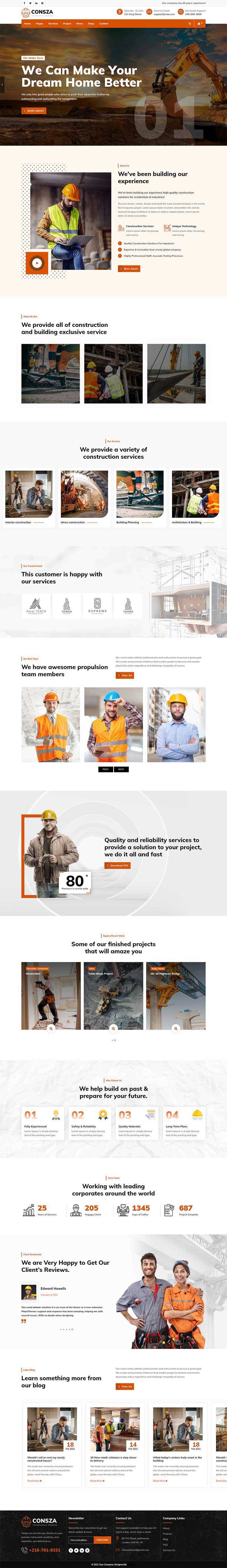 响应式房地产建筑工程企业网站HTML5模板 - 创梦DreamCreation知识站