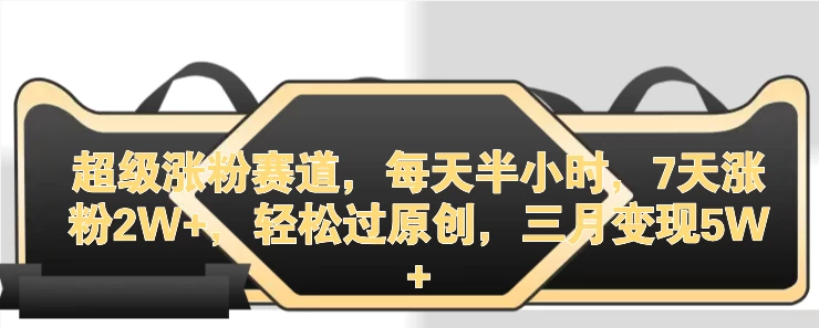 超级涨粉赛道，每天半小时，7天涨粉2W+，轻松过原创，三月变现5W+ - 创梦DreamCreation知识站