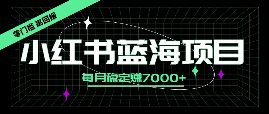 小红书蓝海项目，零门槛、高回报，每月稳定赚7000+ - 创梦DreamCreation知识站