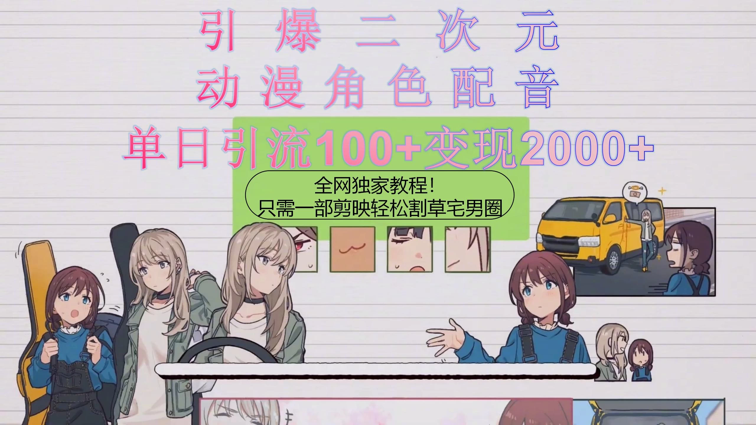 引爆二次元，用动漫角色配音割草宅男圈，只需一个剪映，轻松一天引流100+变现2000+！ - 创梦DreamCreation知识站