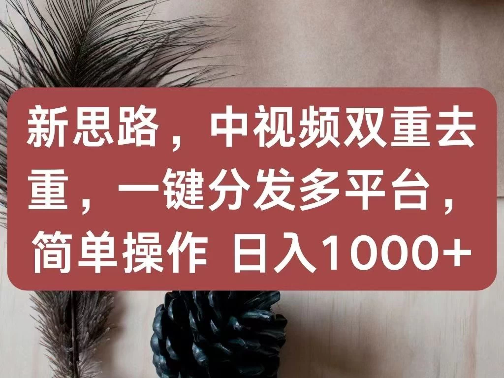 新思路，中视频双重去重，一键分发多平台，简单操作，日入1000+！快来试试吧！ - 创梦DreamCreation知识站