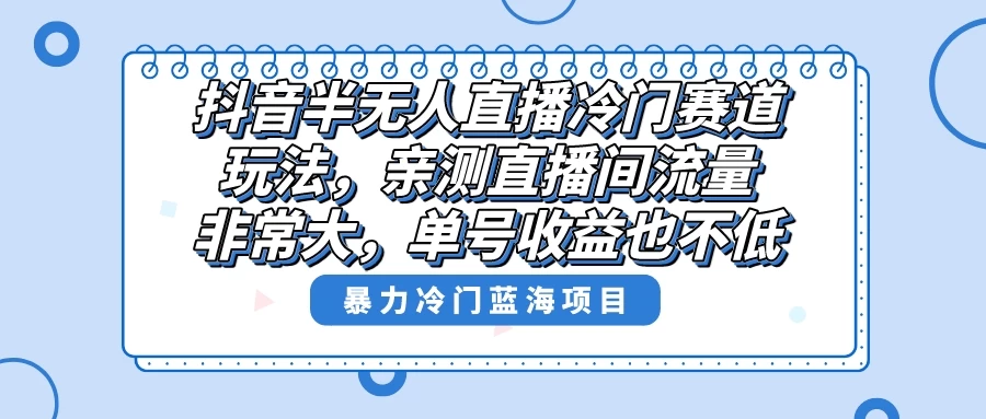 抖音半无人直播冷门赛道玩法，直播间流量非常大，单号收益也不低！ - 创梦DreamCreation知识站