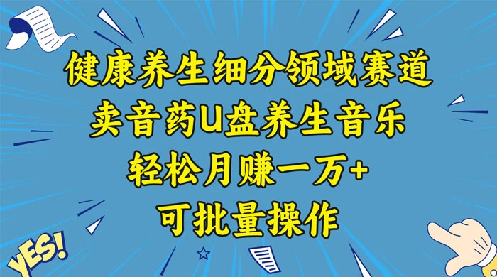 健康养生细分领域赛道，卖音药U盘养生音乐，轻松月赚一万+，可批量操作 - 创梦DreamCreation知识站