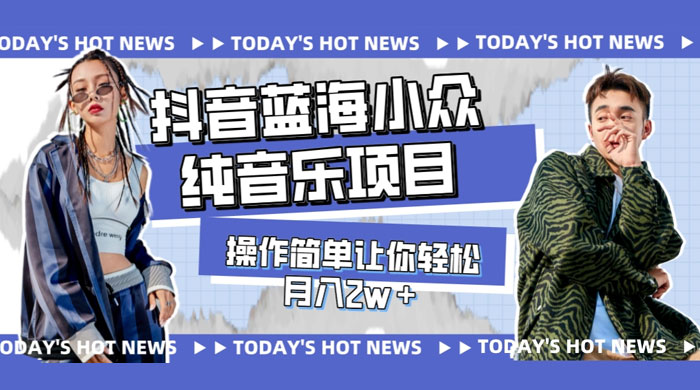 宝藏细分领域，抖音蓝海小众纯音乐项目，操作简单让你轻松月入 2w+ - 创梦DreamCreation知识站