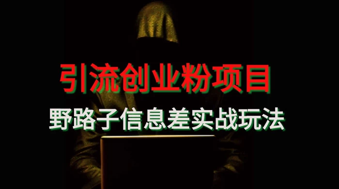 野路子信息差玩法实战教学，引流创业粉 - 创梦DreamCreation知识站