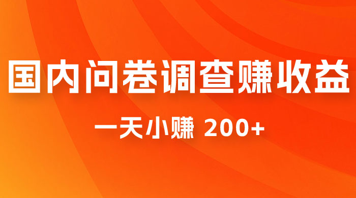 国内问卷调查赚收益，一天小赚 200+，小白随便上手 - 创梦DreamCreation知识站