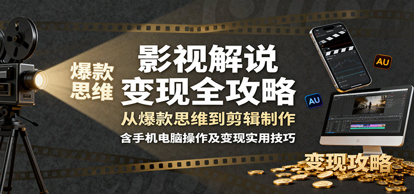 影视解说变现全攻略：从爆款思维到剪辑制作，含手机电脑操作及变现实用技巧 - 创梦DreamCreation知识站
