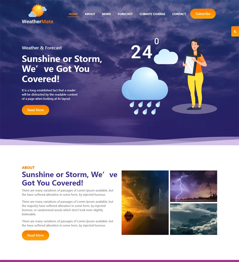 HTML响应式天气预报网站源码 - 创梦DreamCreation知识站