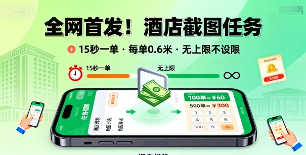 全网首发！酒店截图任务，15秒一单，每单0.6米，任务无上限不设限，矩阵操作单日3张到手【揭秘】 - 创梦DreamCreation知识站